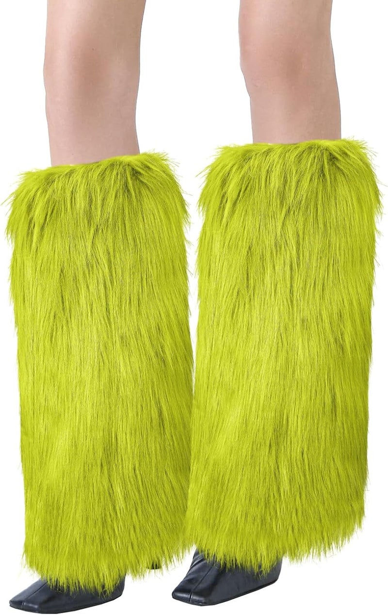 XEPST Faux Fur Fuzzy Leg Warmers Furry Boot Covers for Women, Warm Fuzzy Boot Cuff Boot Sleeves Leg Warmers for Party Costume - Image 1